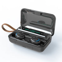 HKM-539923 F9 Smiley Mini TWS Bluetooth Headset with Stereo Sound, Voice Control, and Battery Display