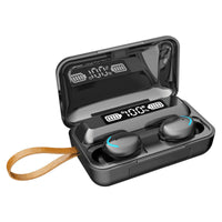 HKM-539923 F9 Smiley Mini TWS Bluetooth Headset with Stereo Sound, Voice Control, and Battery Display