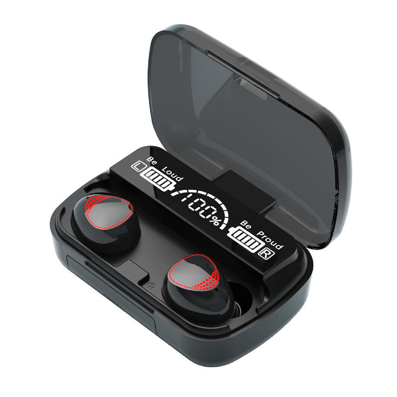 HKM-539923 F9 Smiley Mini TWS Bluetooth Headset with Stereo Sound, Voice Control, and Battery Display