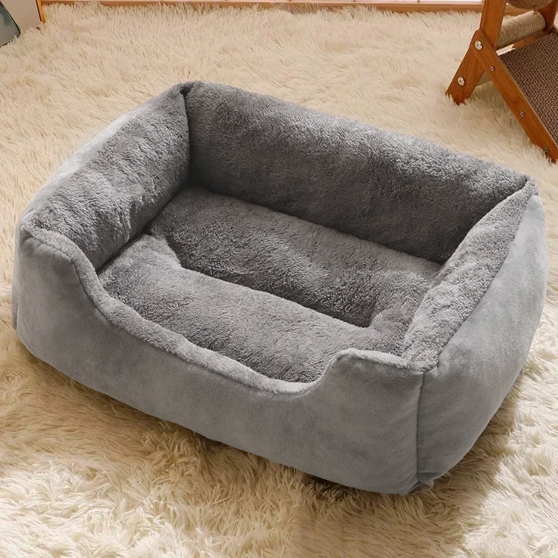 HKM-5399485 Warm Plush Cat and Dog Bed - Soft Cushions in Various Sizes for Comfort and Cozy Rest