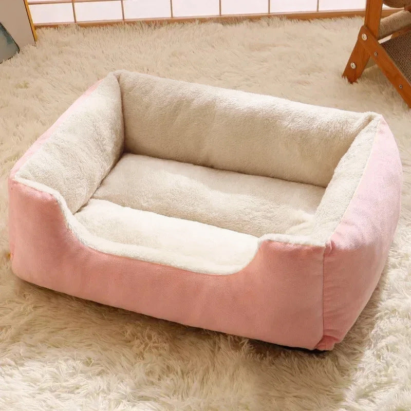 HKM-5399485 Warm Plush Cat and Dog Bed - Soft Cushions in Various Sizes for Comfort and Cozy Rest