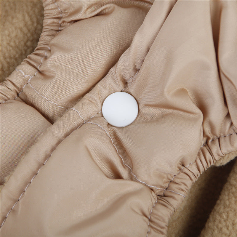 HKM-5400637 Warm Cotton Dog Clothes for Autumn and Winter - Casual Style in Black and Khaki, Multiple Sizes Available