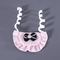 HKM-5401021 Monochrome Flower Beret and Bow Bib Set - Hand-Painted Cotton Polyester for All Seasons