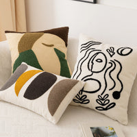 HKM-540115 Abstract Cotton Pillowcase for Modern Living Room - 45cm x 45cm Cushion Cover