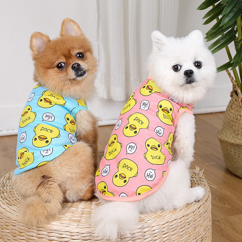 HKM-5401789 Personalized Cotton Camisole for Dogs in Pink and Blue, Sizes XS to XXL
