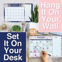 HKM-540179 Custom Floral Desk Calendar and Planner 2025 - Large Size Desk Pad with FSC Certification