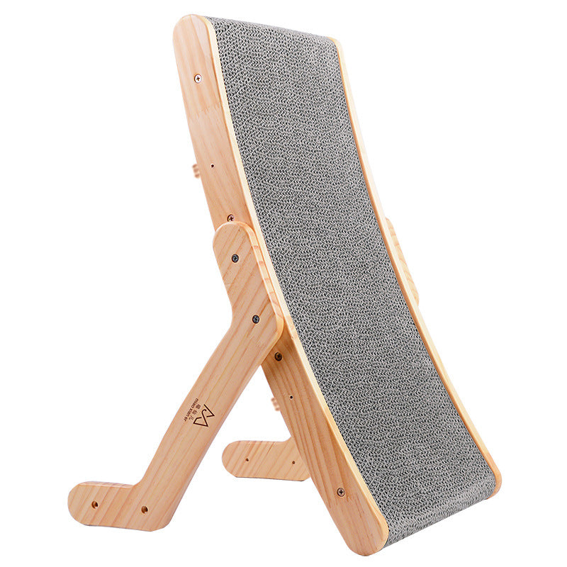 HKM-5402173 Deformation Cat Bed with Vertical Corrugated Paper Scratcher and Replaceable Core for Cats