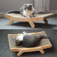 HKM-5402173 Deformation Cat Bed with Vertical Corrugated Paper Scratcher and Replaceable Core for Cats