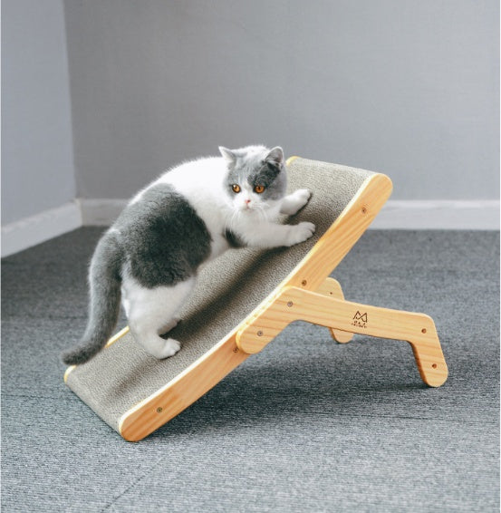 HKM-5402173 Deformation Cat Bed with Vertical Corrugated Paper Scratcher and Replaceable Core for Cats