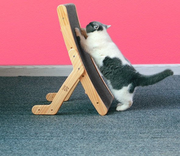 HKM-5402173 Deformation Cat Bed with Vertical Corrugated Paper Scratcher and Replaceable Core for Cats