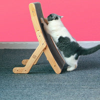 HKM-5402173 Deformation Cat Bed with Vertical Corrugated Paper Scratcher and Replaceable Core for Cats