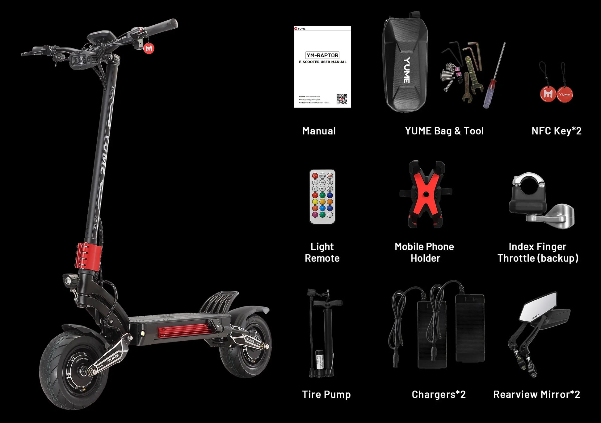 HKM-540243 Dual Motor 60V Electric Scooter, Long Range Foldable Off-Road E-Scooter, Max Load 150kg, 49KM/H Speed