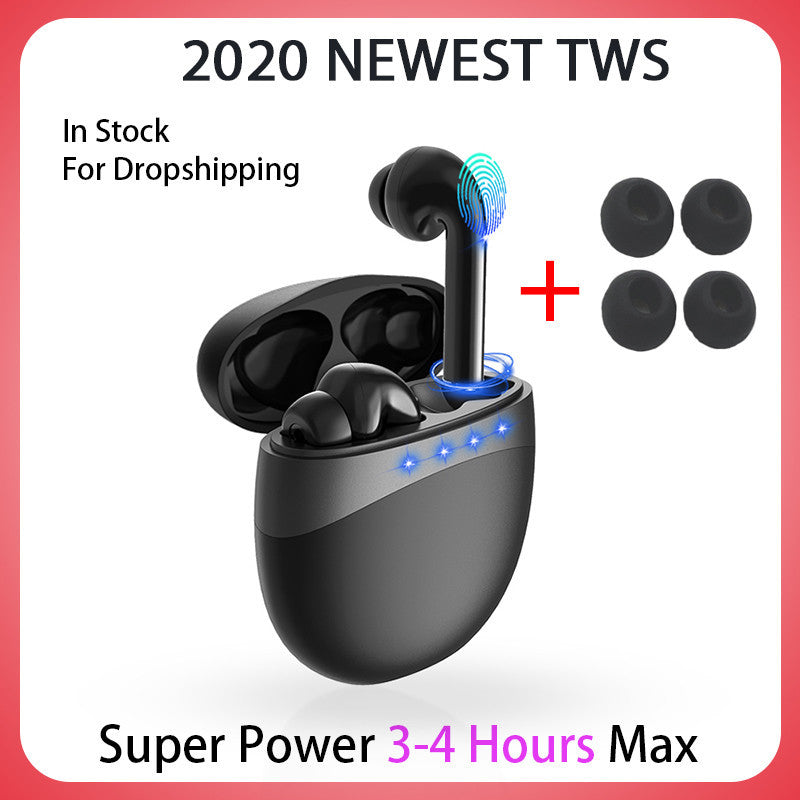 HKM-540243 Wireless Bluetooth Headset with Battery Display, Voice Control, and Multi-Point Connection - Stereo Ear Hanging Design