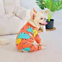 HKM-5402557 Cute Spring and Autumn Orange Cotton Dog Clothes for Four-Legged Pets
