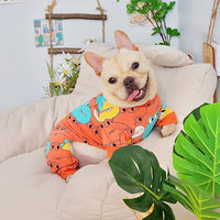 HKM-5402557 Cute Spring and Autumn Orange Cotton Dog Clothes for Four-Legged Pets