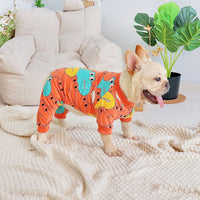 HKM-5402557 Cute Spring and Autumn Orange Cotton Dog Clothes for Four-Legged Pets