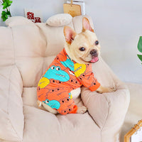 HKM-5402557 Cute Spring and Autumn Orange Cotton Dog Clothes for Four-Legged Pets