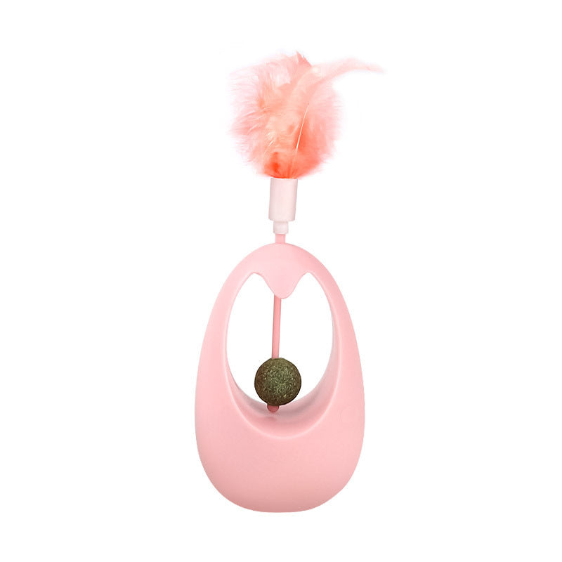 HKM-5402813 Catnip Ball Tumbler Toy for Cats - Multi-Color Teaser with Molar Design, 7x7x11cm