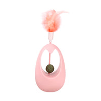 HKM-5402813 Catnip Ball Tumbler Toy for Cats - Multi-Color Teaser with Molar Design, 7x7x11cm
