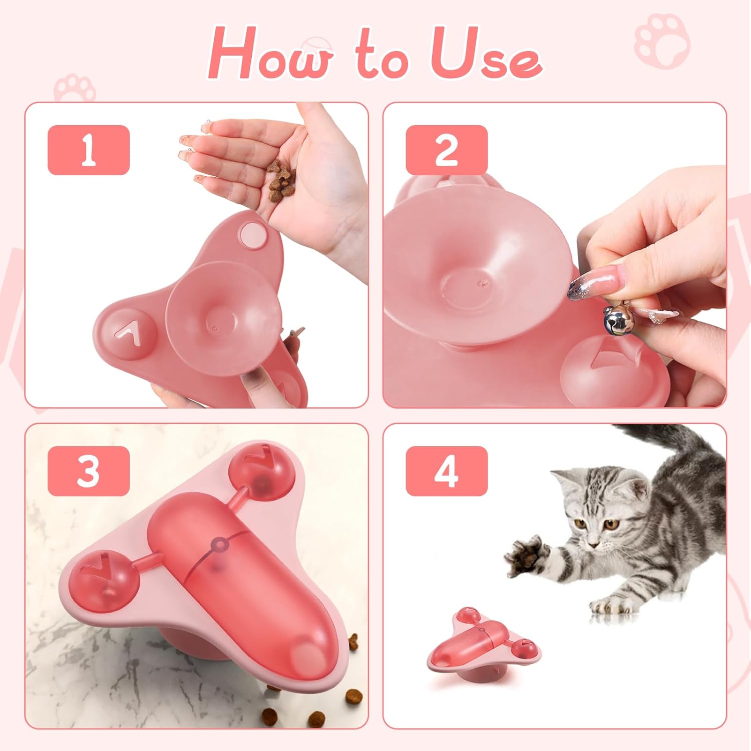HKM-5403453 Interactive Pet Puzzle Toy with Snack Dispenser, Catnip & Bell for Cats and Small Dogs