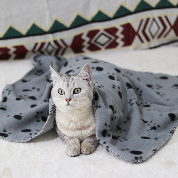 HKM-5403837 Reversible Double-Sided Fleece Pet Blanket for Dogs and Cats in Various Colors and Patterns
