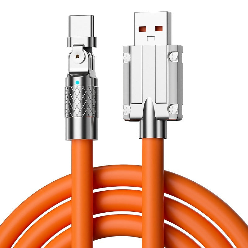 HKM-540435 Mobile Game Rotating Elbow Fast Charge USB Cable - 1.5m, Lightning, Micro USB, Type-C, Zinc Alloy
