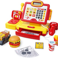 HKM-540563 Toy Cash Register for Kids - EPT Play Money Machine for Supermarket Role-Playing - Age 2 to 13 Years