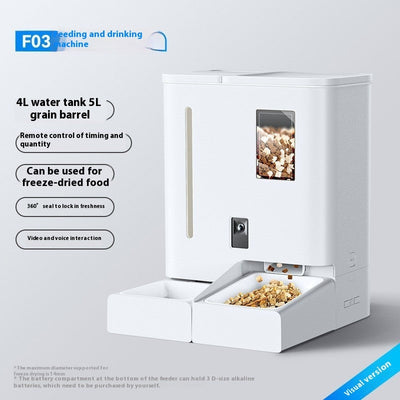 HKM-5405757 Wireless Smart Automatic Pet Feeder with WiFi and Video for Cats