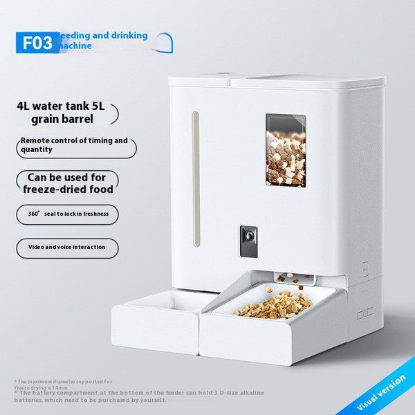 HKM-5405757 Wireless Smart Automatic Pet Feeder with WiFi and Video for Cats