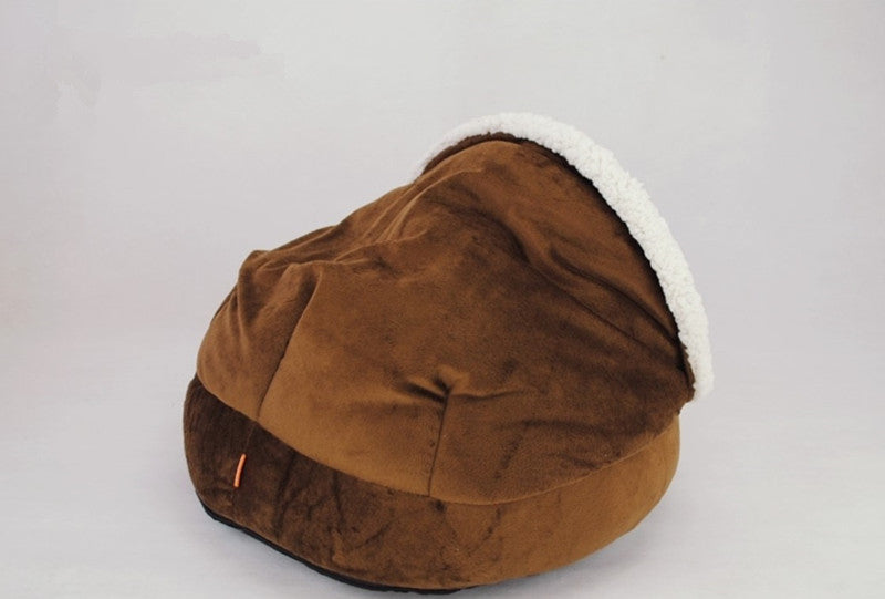 HKM-5406013 Wool Thickened Removable Half Roof Cat House for Comfort and Warmth