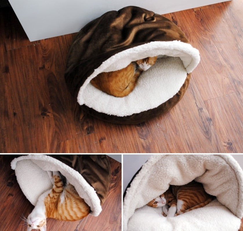 HKM-5406013 Wool Thickened Removable Half Roof Cat House for Comfort and Warmth