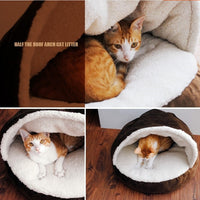 HKM-5406013 Wool Thickened Removable Half Roof Cat House for Comfort and Warmth