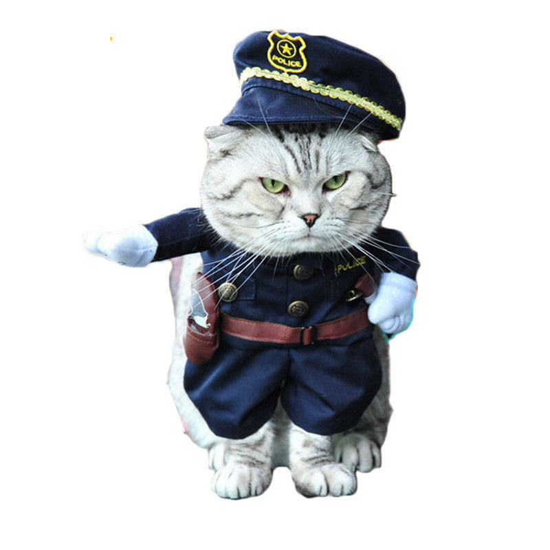 HKM-5406141 Festive Pet Costumes - Pirate, Police, and Santa Outfits with Adjustable Accessories