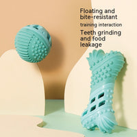 HKM-5406781 Dog Toy for Teeth Cleaning and Food Dispensing - Floating TPR Sticks, Crescent, Ball, and Bone
