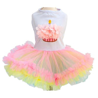 HKM-5408317 Floral Cotton Cupcake Tutu Dress for Dogs - Stylish and Comfortable All Seasons