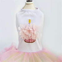 HKM-5408317 Floral Cotton Cupcake Tutu Dress for Dogs - Stylish and Comfortable All Seasons
