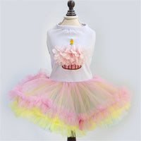 HKM-5408317 Floral Cotton Cupcake Tutu Dress for Dogs - Stylish and Comfortable All Seasons