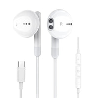 HKM-540947 Wired Bass Boosted Type-C Earphones with Microphone for iPhone 15, Samsung, and Google Devices