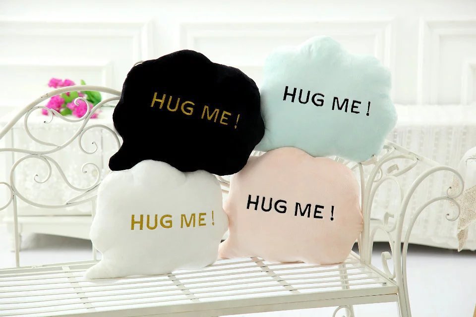 HKM-541011 Creative Dialog 4 Color Short Plush Pillow - 40cm Height with PP Cotton Filling