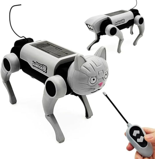 HKM-541011 Interactive Remote Control Robot Dog Toy for Kids, Ages 8 and Up, Electric Solar-Powered Educational Kit