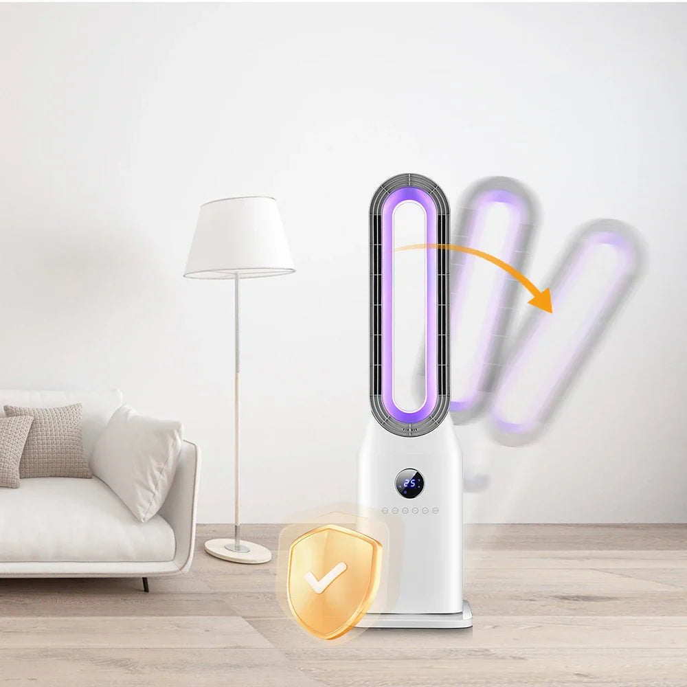 HKM-541075 Bladeless 2000W Electric Fan Heater with Night Light for Home Office Use