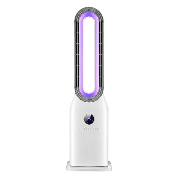 HKM-541075 Bladeless 2000W Electric Fan Heater with Night Light for Home Office Use for Home and Office Quiet Cooling Comfort