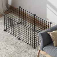 HKM-5411389 Creative DIY Indoor Pet Wire Fence for Cats and Small Dogs - Black, 17 to 53 Pieces Available