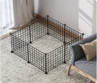 HKM-5411389 Creative DIY Indoor Pet Wire Fence for Cats and Small Dogs - Black, 17 to 53 Pieces Available