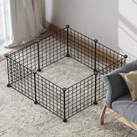 HKM-5411389 Creative DIY Indoor Pet Wire Fence for Cats and Small Dogs - Black, 17 to 53 Pieces Available