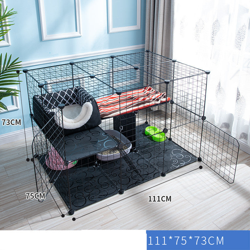 HKM-5411389 Creative DIY Indoor Pet Wire Fence for Cats and Small Dogs - Black, 17 to 53 Pieces Available