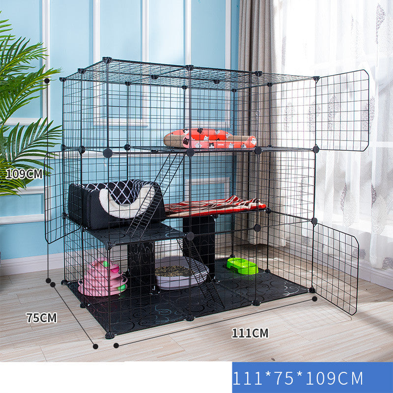 HKM-5411389 Creative DIY Indoor Pet Wire Fence for Cats and Small Dogs - Black, 17 to 53 Pieces Available