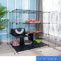 HKM-5411389 Creative DIY Indoor Pet Wire Fence for Cats and Small Dogs - Black, 17 to 53 Pieces Available