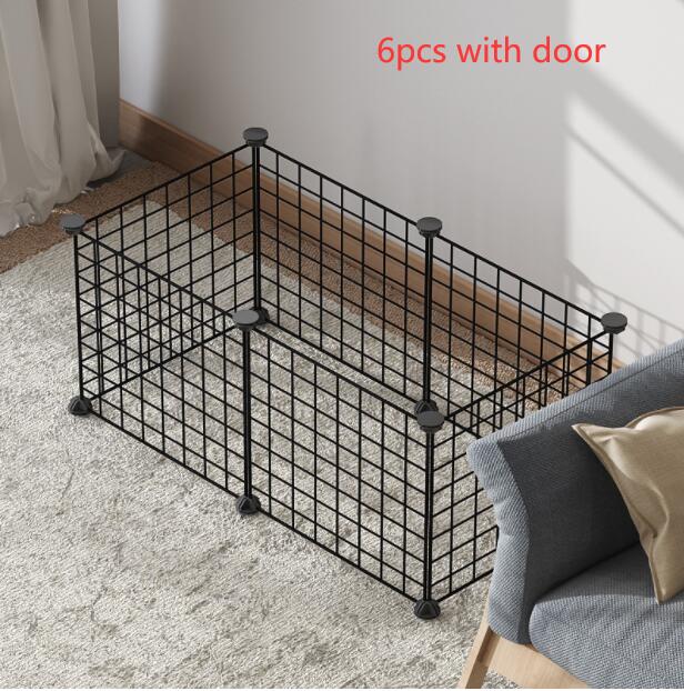 HKM-5411389 Creative DIY Indoor Pet Wire Fence for Cats and Small Dogs - Black, 17 to 53 Pieces Available