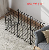 HKM-5411389 Creative DIY Indoor Pet Wire Fence for Cats and Small Dogs - Black, 17 to 53 Pieces Available